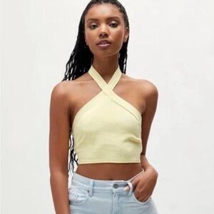 NWT kendall & kylie yellow halter top